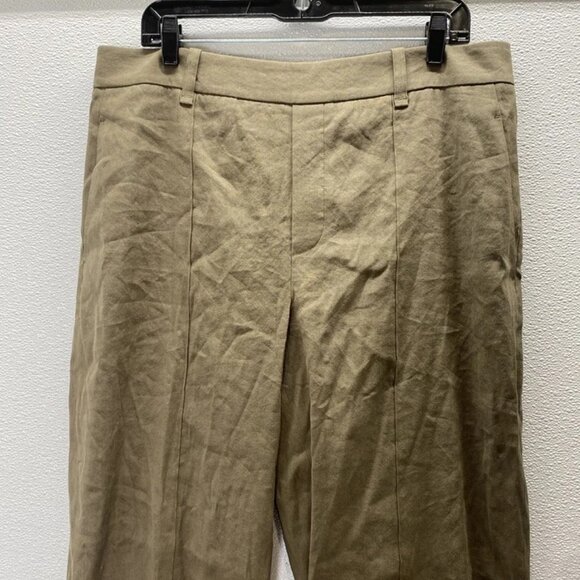 Vince Women's Soft Linen Blend High Rise Pull-On Pants Size XL | Color: Olive - Picture 6 of 7